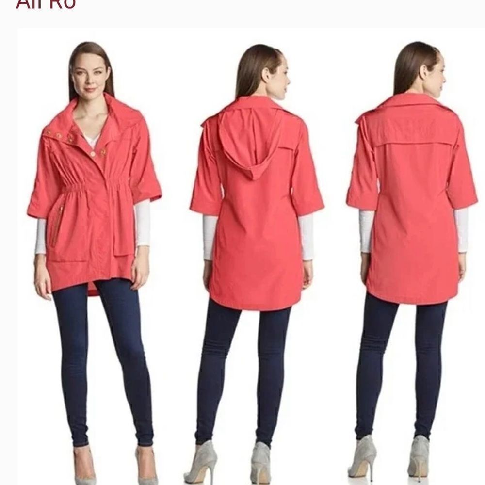 Ali Ro rare hooded pink rain jacket anorak. Size 12